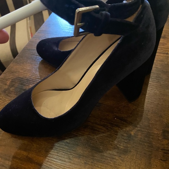 Nine West Square Heeled Velvet Heels - Picture 2 of 7